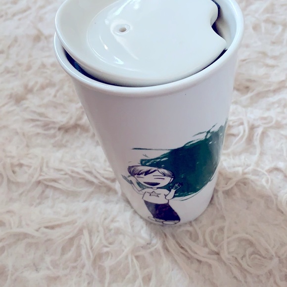 Finger painting boy starbucks mug